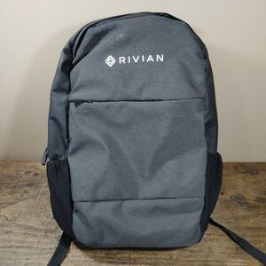Rivian Backpack Laptop Padded Pockets Adjustable Straps Gray Black *READ